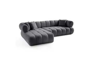 Mississauga Soffa med Divan 3-sits - Mörkgrå - Möbler - Soffa - Divansoffa & schäslongsoffa - 3 sits soffa med divan