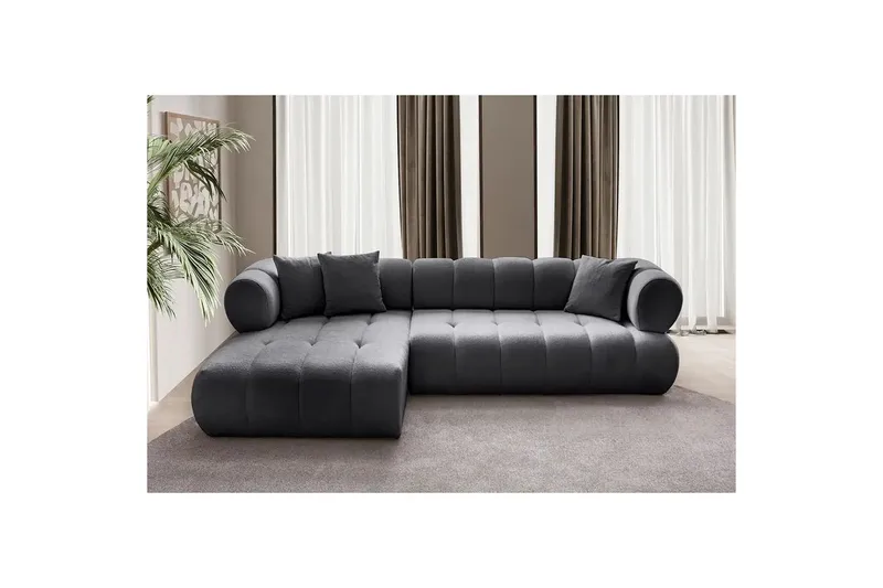 Mississauga Soffa med Divan 3-sits - Mörkgrå - Möbler - Soffa - Divansoffa & schäslongsoffa - 3 sits soffa med divan