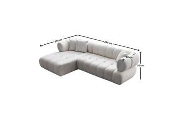 Mississauga Soffa med Divan 3-sits - Vit - Möbler - Soffa - Divansoffa & schäslongsoffa - 3 sits soffa med divan