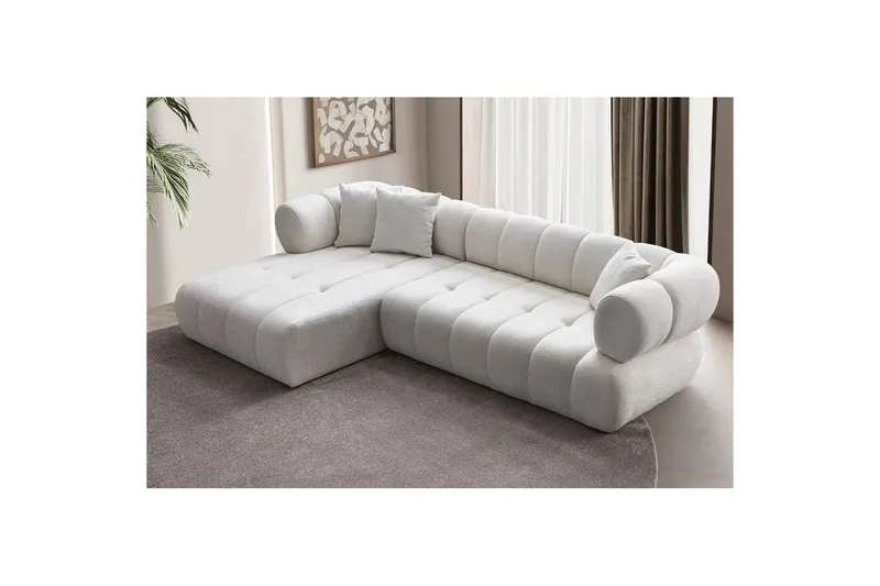 Mississauga Soffa med Divan 3-sits - Vit - Möbler - Soffa - Divansoffa & schäslongsoffa - 3 sits soffa med divan