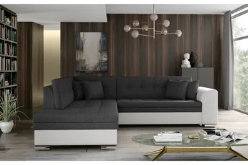 Moclino Soffa med Schäslong Vänster - Grå/Vit - Möbler - Soffa - Divansoffa & schäslongsoffa