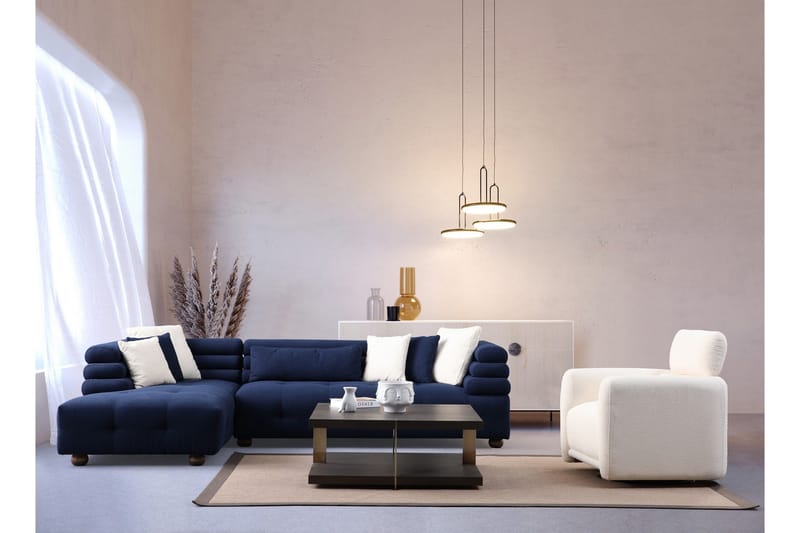 Namarta 4-sits Soffa med Divan - Mörkblå - Möbler - Soffa - Divansoffa & schäslongsoffa - 4 sits soffa med divan