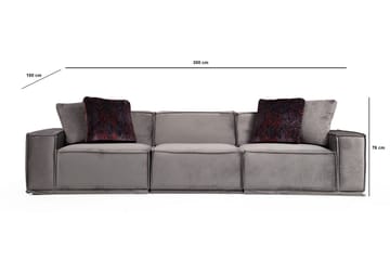 Nightcap Soffa m. Divan 3-sits - Grå - Möbler - Soffa - Sammetssoffa