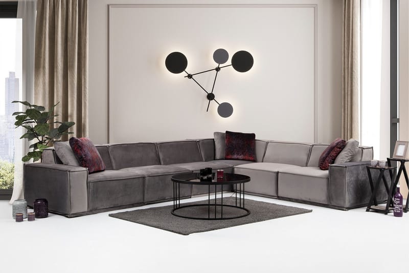 Nightcap Soffa m. Divan 6-sits - Grå - Möbler - Soffa - Sammetssoffa