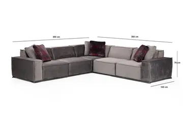 Nightcap Soffa m. Divan 6-sits - Grå - Möbler - Soffa - Hörnsoffa