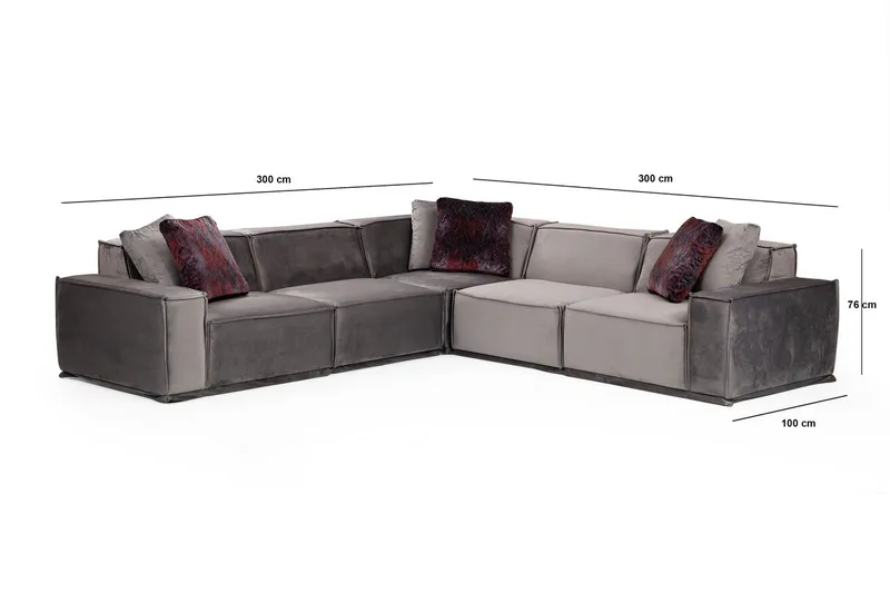 Nightcap Soffa m. Divan 6-sits - Grå - Möbler - Soffa - Hörnsoffa