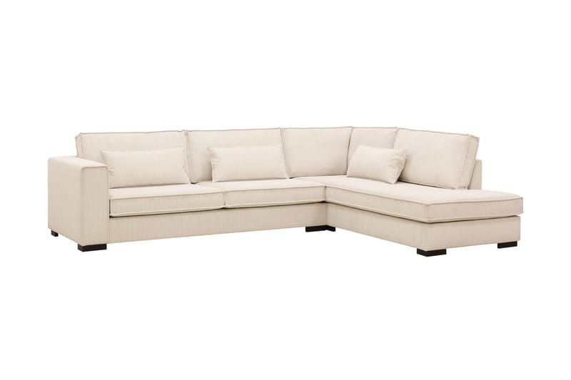 Nova 4-sits Högervänd L-formad Schäslongsoffa i Manchester - Beige - Möbler - Soffa - Divansoffa & schäslongsoffa - 4 sits soffa med divan