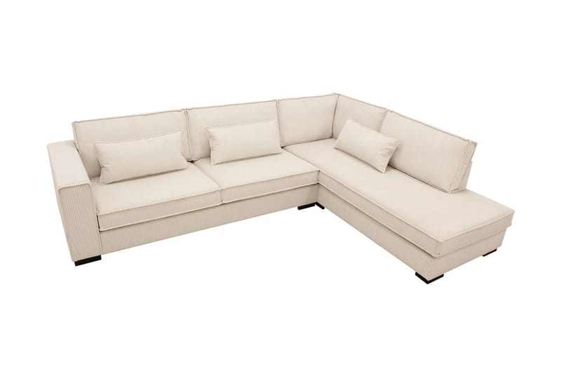 Nova 4-sits Högervänd L-formad Schäslongsoffa i Manchester - Beige - Möbler - Soffa - Divansoffa & schäslongsoffa - 4 sits soffa med divan