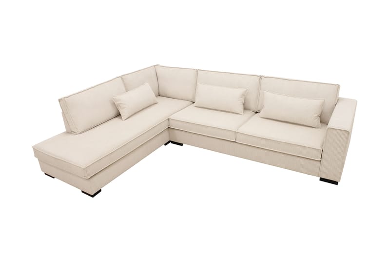 Nova 4-sits Vänstervänd L-formad Schäslongsoffa i Manchester - Beige - Möbler - Soffa - Divansoffa & schäslongsoffa - 4 sits soffa med divan