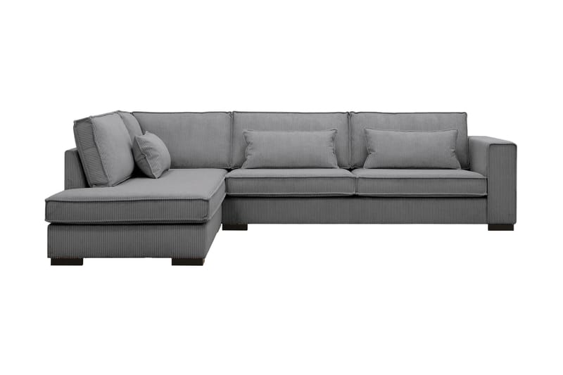 Nova 4-sits Vänstervänd L-formad Schäslongsoffa i Manchester - Mörkgrå - Möbler - Soffa - Divansoffa & schäslongsoffa - 4 sits soffa med divan