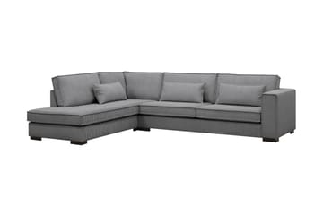 Nova 4-sits Vänstervänd L-formad Schäslongsoffa i Manchester - Mörkgrå - Möbler - Soffa - Divansoffa & schäslongsoffa - 4 sits soffa med divan