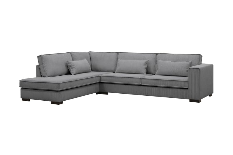 Nova 4-sits Vänstervänd L-formad Schäslongsoffa i Manchester - Mörkgrå - Möbler - Soffa - Divansoffa & schäslongsoffa - 4 sits soffa med divan