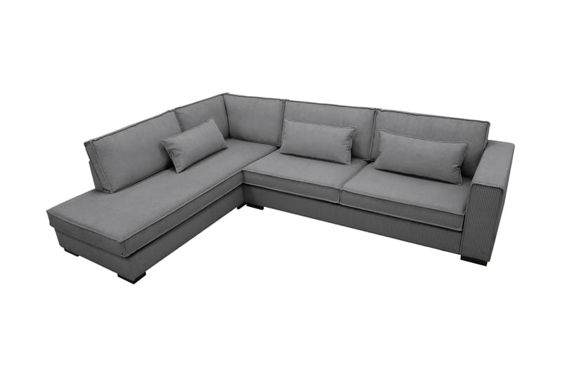 Nova 4-sits Vänstervänd L-formad Schäslongsoffa i Manchester - Mörkgrå - Möbler - Soffa - Divansoffa & schäslongsoffa - 4 sits soffa med divan