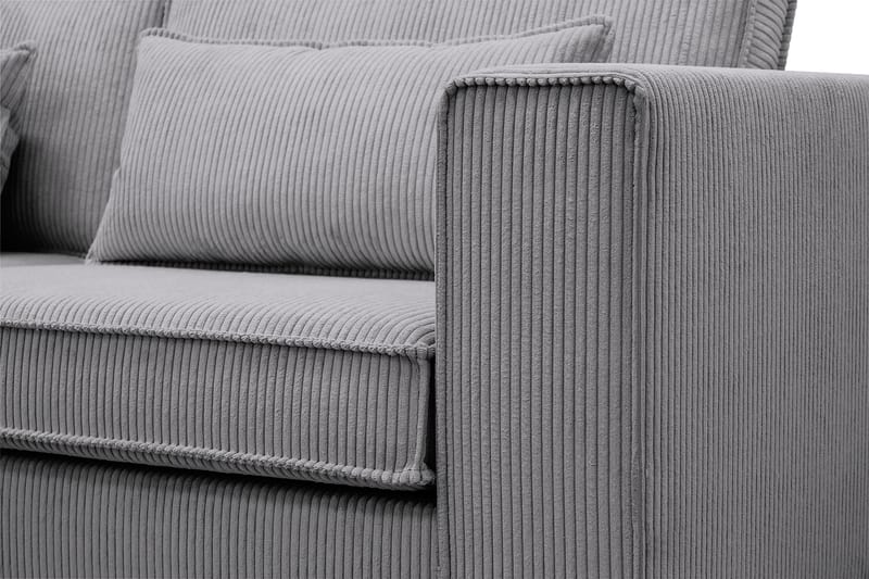 Nova 4-sits Vänstervänd L-formad Schäslongsoffa i Manchester - Mörkgrå - Möbler - Soffa - Divansoffa & schäslongsoffa - 4 sits soffa med divan