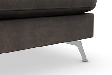 Ocean Lyx 4-sits Högervänd L-formad Schäslongsoffa i Konstläder - Mörkgrå - Möbler - Soffa - Divansoffa & schäslongsoffa - 4 sits soffa med divan