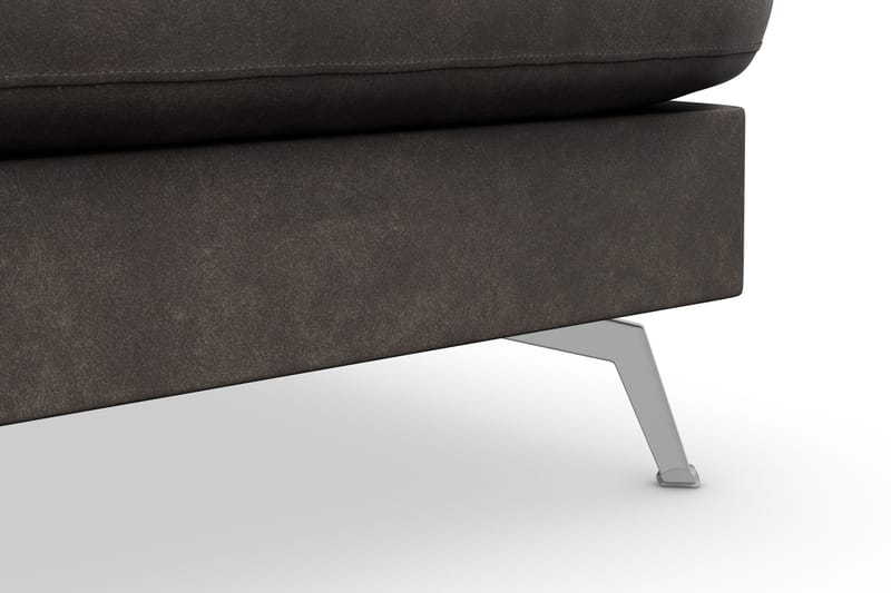 Ocean Lyx 4-sits Högervänd L-formad Schäslongsoffa i Konstläder - Mörkgrå - Möbler - Soffa - Divansoffa & schäslongsoffa - 4 sits soffa med divan