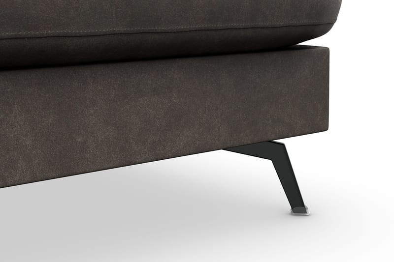 Ocean Lyx 4-sits Högervänd L-formad Schäslongsoffa i Konstläder - Mörkgrå - Möbler - Soffa - Divansoffa & schäslongsoffa - 4 sits soffa med divan