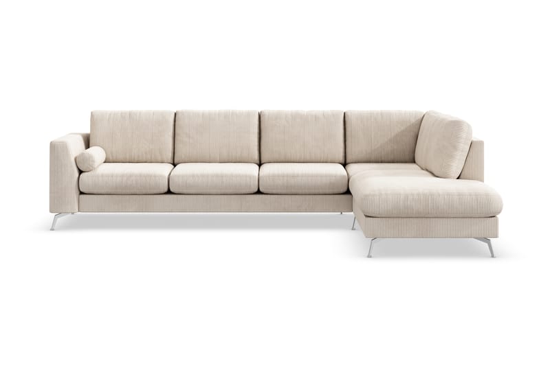 Ocean Lyx 4-sits Högervänd L-formad Schäslongsoffa i Manchester - Beige - Möbler - Soffa - Divansoffa & schäslongsoffa - 4 sits soffa med divan