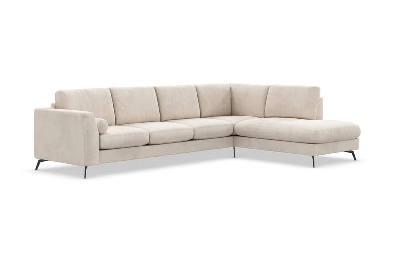 Ocean Lyx 4-sits Högervänd L-formad Schäslongsoffa i Manchester - Beige - Möbler - Soffa - Divansoffa & schäslongsoffa - 4 sits soffa med divan