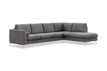 Ocean Lyx 4-sits Högervänd L-formad Schäslongsoffa i Manchester - Mörkgrå - Möbler - Soffa - Divansoffa & schäslongsoffa - 4 sits soffa med divan