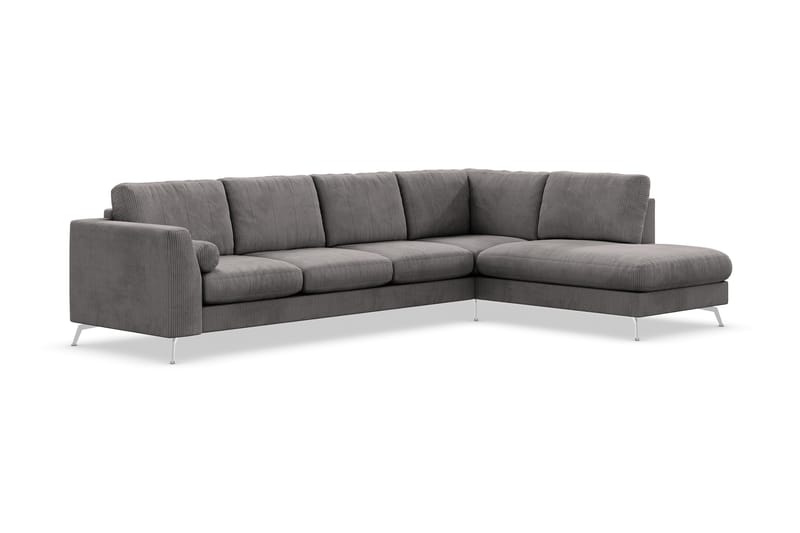 Ocean Lyx 4-sits Högervänd L-formad Schäslongsoffa i Manchester - Mörkgrå - Möbler - Soffa - Divansoffa & schäslongsoffa - 4 sits soffa med divan
