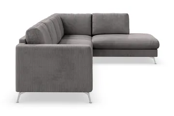 Ocean Lyx 4-sits Högervänd L-formad Schäslongsoffa i Manchester - Mörkgrå - Möbler - Soffa - Divansoffa & schäslongsoffa - 4 sits soffa med divan