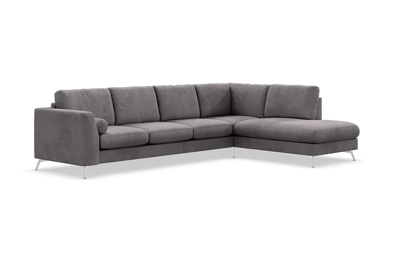 Ocean Lyx 4-sits Högervänd L-formad Schäslongsoffa i Manchester - Mörkgrå - Möbler - Soffa - Divansoffa & schäslongsoffa - 4 sits soffa med divan