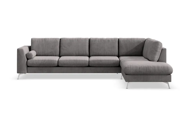 Ocean Lyx 4-sits Högervänd L-formad Schäslongsoffa i Manchester - Mörkgrå - Möbler - Soffa - Divansoffa & schäslongsoffa - 4 sits soffa med divan