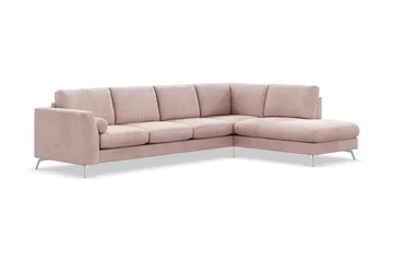 Ocean Lyx 4-sits Högervänd L-formad Schäslongsoffa i Manchester - Rosa - Möbler - Soffa - Divansoffa & schäslongsoffa - 4 sits soffa med divan