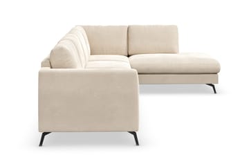 Ocean Lyx 4-sits Högervänd L-formad Schäslongsoffa i Sammet - Beige - Möbler - Soffa - Divansoffa & schäslongsoffa - 4 sits soffa med divan