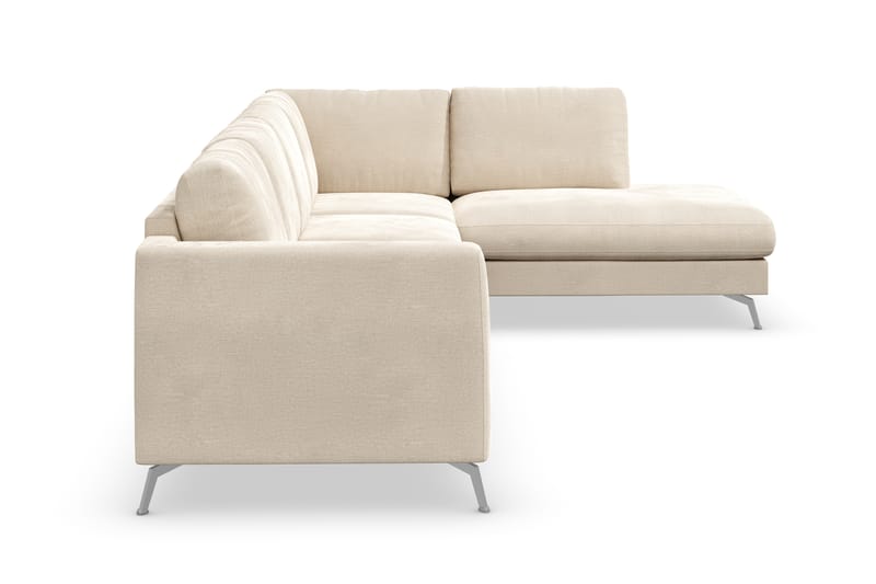 Ocean Lyx 4-sits Högervänd L-formad Schäslongsoffa i Sammet - Beige - Möbler - Soffa - Divansoffa & schäslongsoffa - 4 sits soffa med divan