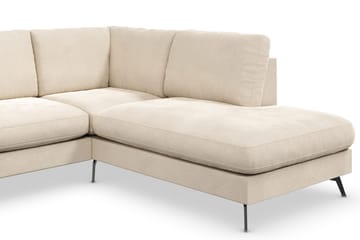 Ocean Lyx 4-sits Högervänd L-formad Schäslongsoffa i Sammet - Beige - Möbler - Soffa - Divansoffa & schäslongsoffa - 4 sits soffa med divan