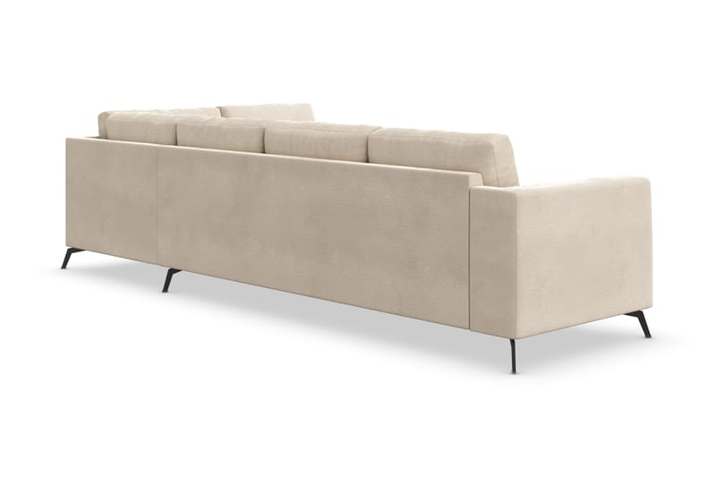 Ocean Lyx 4-sits Högervänd L-formad Schäslongsoffa i Sammet - Beige - Möbler - Soffa - Divansoffa & schäslongsoffa - 4 sits soffa med divan