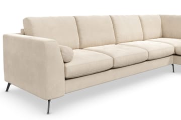 Ocean Lyx 4-sits Högervänd L-formad Schäslongsoffa i Sammet - Beige - Möbler - Soffa - Divansoffa & schäslongsoffa - 4 sits soffa med divan