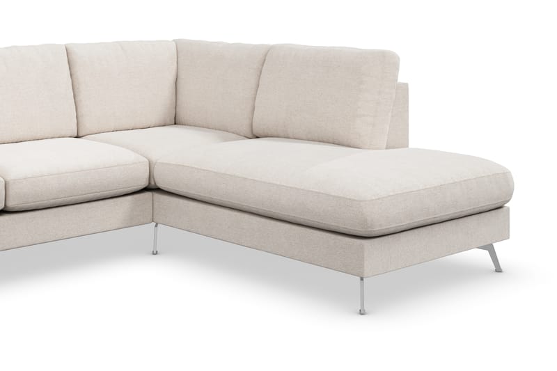 Ocean Lyx 4-sits Högervänd L-formad Schäslongsoffa i Tyg - Beige - Möbler - Soffa - Divansoffa & schäslongsoffa - 4 sits soffa med divan