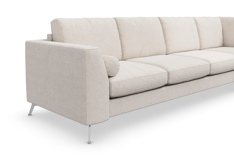 Ocean Lyx 4-sits Högervänd L-formad Schäslongsoffa i Tyg - Beige - Möbler - Soffa - Divansoffa & schäslongsoffa - 4 sits soffa med divan
