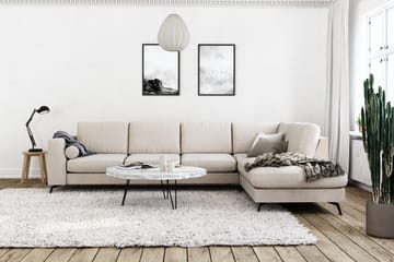 Ocean Lyx 4-sits Högervänd L-formad Schäslongsoffa i Tyg - Beige - Möbler - Soffa - Divansoffa & schäslongsoffa - 4 sits soffa med divan