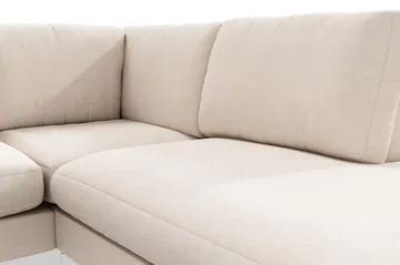 Ocean Lyx 4-sits Högervänd L-formad Schäslongsoffa i Tyg - Beige - Möbler - Soffa - Divansoffa & schäslongsoffa - 4 sits soffa med divan