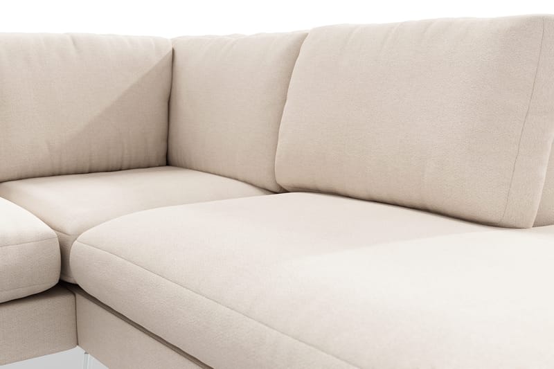 Ocean Lyx 4-sits Högervänd L-formad Schäslongsoffa i Tyg - Beige - Möbler - Soffa - Divansoffa & schäslongsoffa - 4 sits soffa med divan