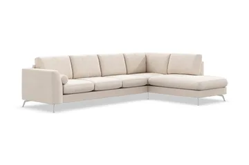 Ocean Lyx 4-sits Högervänd L-formad Schäslongsoffa i Tyg - Beige - Möbler - Soffa - Divansoffa & schäslongsoffa - 4 sits soffa med divan