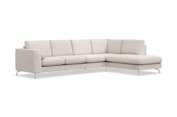 Ocean Lyx 4-sits Högervänd L-formad Schäslongsoffa i Tyg - Beige - Möbler - Soffa - Divansoffa & schäslongsoffa - 4 sits soffa med divan