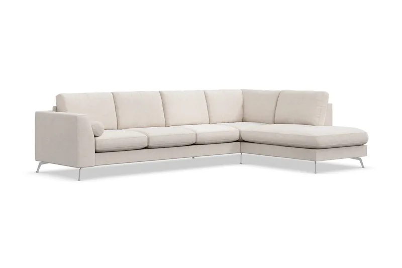 Ocean Lyx 4-sits Högervänd L-formad Schäslongsoffa i Tyg - Beige - Möbler - Soffa - Divansoffa & schäslongsoffa - 4 sits soffa med divan