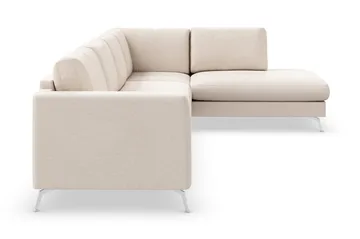 Ocean Lyx 4-sits Högervänd L-formad Schäslongsoffa i Tyg - Beige - Möbler - Soffa - Divansoffa & schäslongsoffa - 4 sits soffa med divan