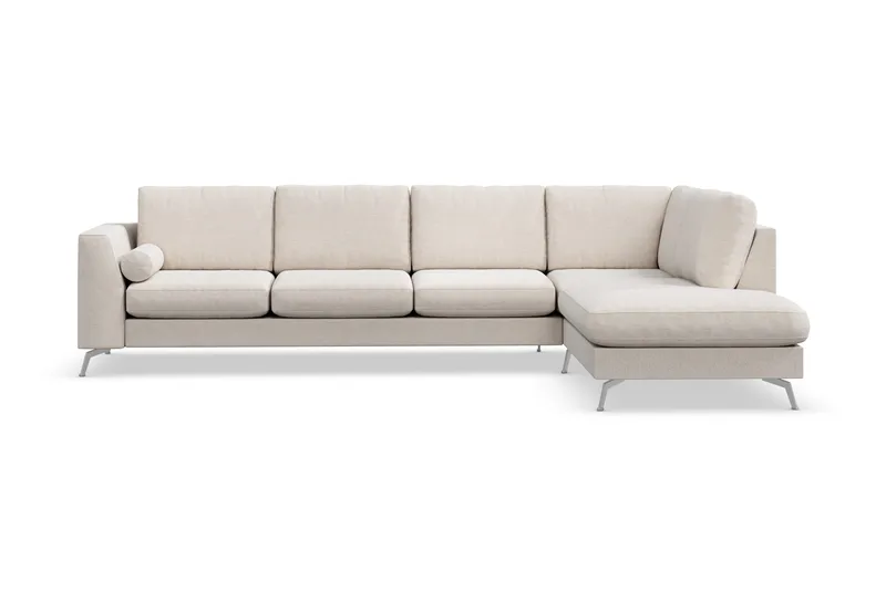 Ocean Lyx 4-sits Högervänd L-formad Schäslongsoffa i Tyg - Beige - Möbler - Soffa - Divansoffa & schäslongsoffa - 4 sits soffa med divan