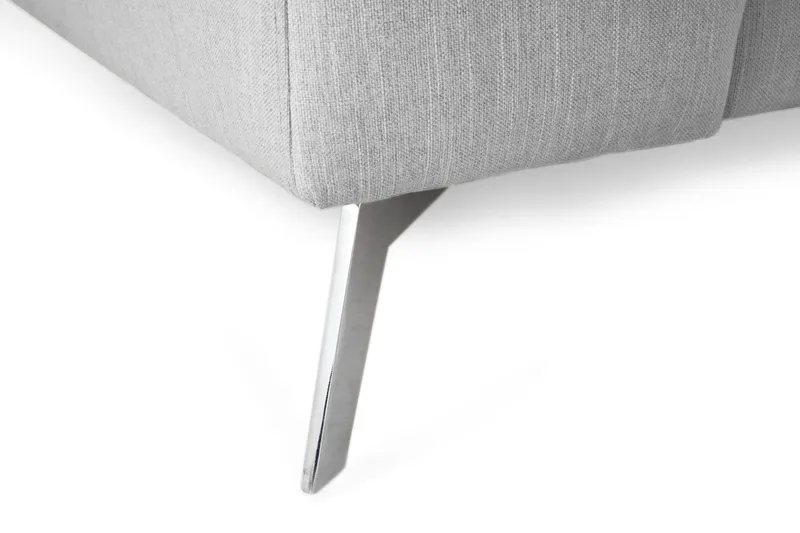 Ocean Lyx 4-sits Högervänd L-formad Schäslongsoffa i Tyg - Grå - Möbler - Soffa - Divansoffa & schäslongsoffa - 4 sits soffa med divan
