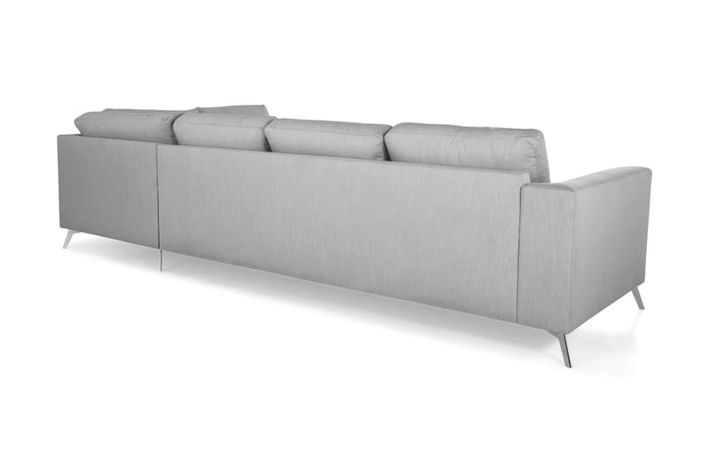 Ocean Lyx 4-sits Högervänd L-formad Schäslongsoffa i Tyg - Grå - Möbler - Soffa - Divansoffa & schäslongsoffa - 4 sits soffa med divan