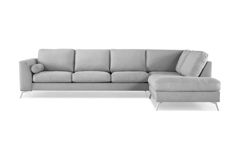 Ocean Lyx 4-sits Högervänd L-formad Schäslongsoffa i Tyg - Grå - Möbler - Soffa - Divansoffa & schäslongsoffa - 4 sits soffa med divan