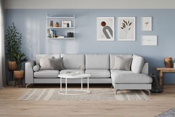 Ocean Lyx 4-sits Högervänd L-formad Schäslongsoffa i Tyg - Grå - Möbler - Soffa - Divansoffa & schäslongsoffa - 4 sits soffa med divan