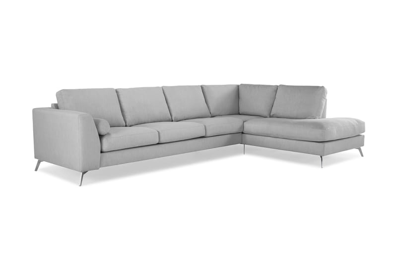 Ocean Lyx 4-sits Högervänd L-formad Schäslongsoffa i Tyg - Grå - Möbler - Soffa - Divansoffa & schäslongsoffa - 4 sits soffa med divan