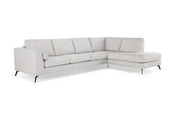 Ocean Lyx 4-sits Högervänd L-formad Schäslongsoffa i Tyg - Ljusgrå - Möbler - Soffa - Divansoffa & schäslongsoffa - 4 sits soffa med divan